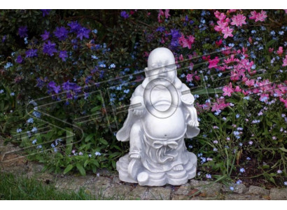 Boeddha beeld standbeelden sculpturen figuur decoratie tuin zilver terras