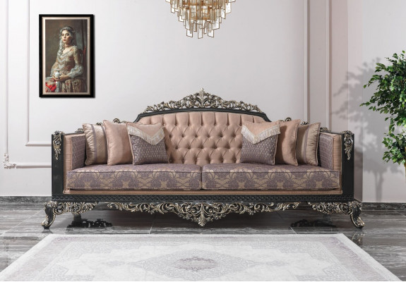 Luxe bankstel Complete bankstel Grijs stoffen bank.