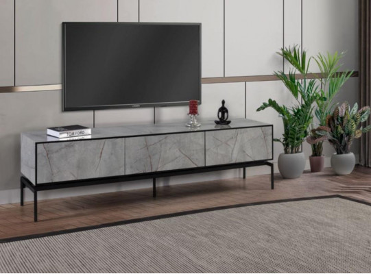 Dressoir RTV Lowboard Moderne TV-standaard Woonkamer Grijs Houten Tafel