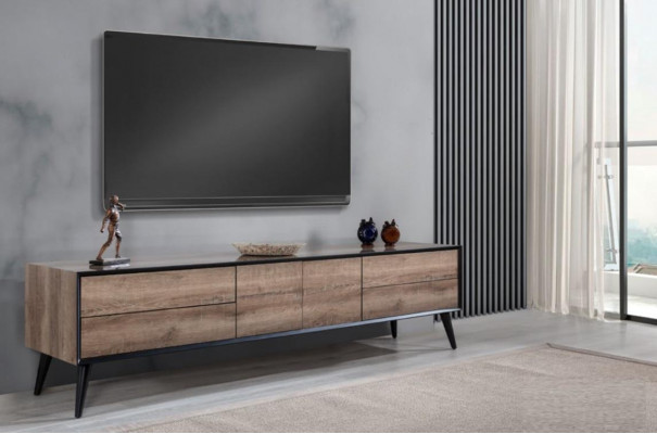 TV-standaard RTV Lowboard Woonkamer Modern Bruin Hout Dressoir Tafel