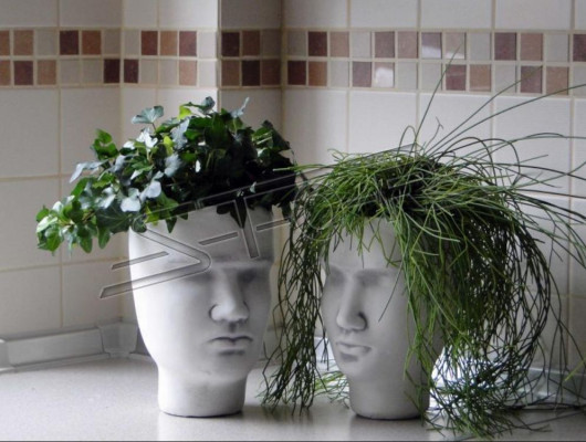Ontwerp bloempot Top Planz emmer vat figuur decoratieve potten gezicht sculptuur.