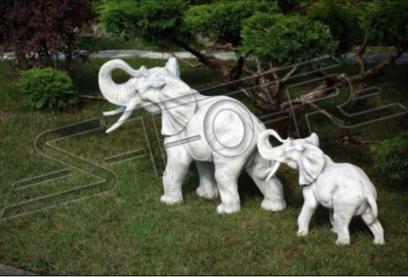 Ontwerp Figuur Olifant Sculptuur Figuren Sculpturen Standbeelden Wit Decor Beeld