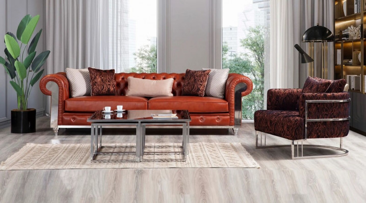 Chesterfield bankstel kunstleer driezits bruin bankstel banken.   Chesterfield bankstel kunstleer driepersoon bankstel bruine banken.