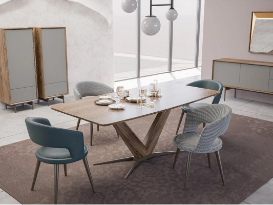 Eetkamer set 9-delig Eettafel Compleet Stoelen 4x Hout Dressoir Nieuw Houten kast