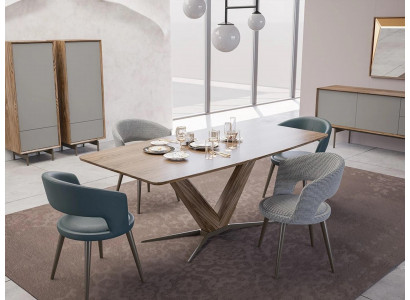 Eetkamer set 9-delig Eettafel Compleet Stoelen 4x Hout Dressoir Nieuw Houten kast