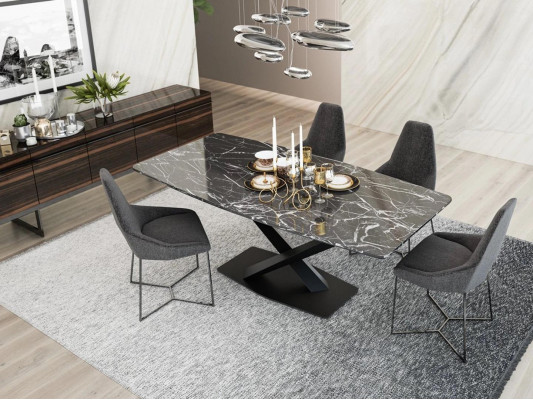 Eetkamerset Eettafel 4x stoelen Luxe tafel Design Compleet Houten meubels