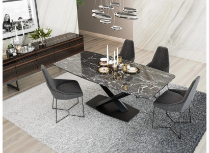 Eetkamerset Eettafel 4x stoelen Luxe tafel Design Compleet Houten meubels