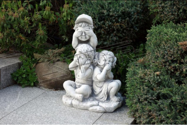 Beeldhouwkunst Sculptuur Spelende Kinderen Tuin Sculpturen Figuren Standbeelden