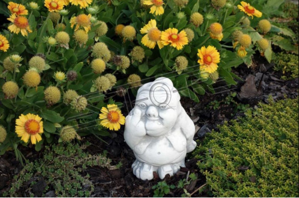 Beeld Standbeeld Tuin Decoratie Deco Middelvinger Wit Standbeelden
