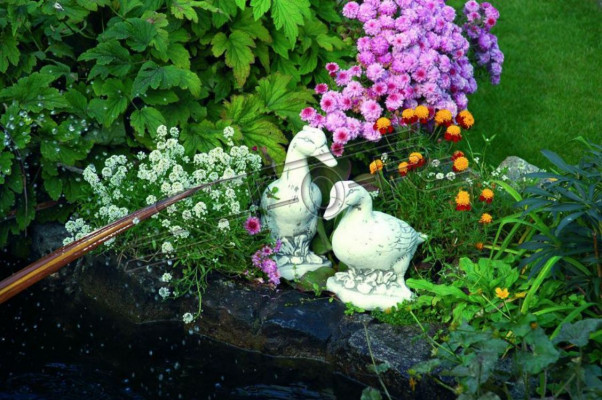 Tuindecoratie Eend Terras Steen Beelden Figuur Deco Standbeeld Sculptuur