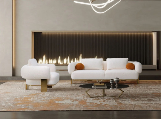 Sofaset Compleet bankstel Wit Zitsbank Stoffenbank