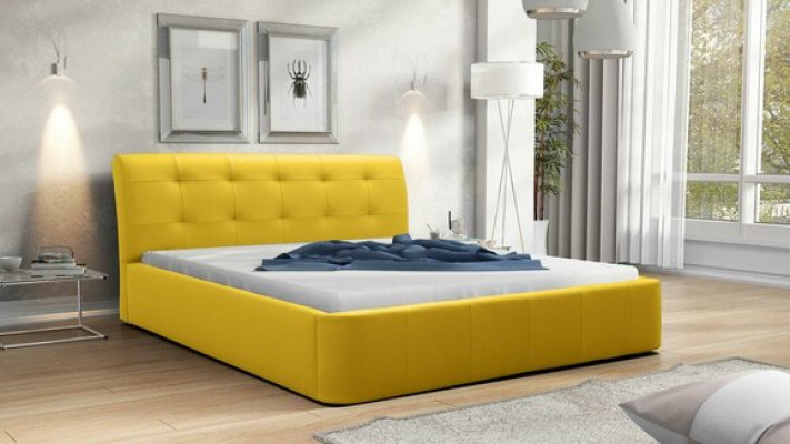 Klassiek bedframe gestoffeerd bed hotel leder textiel bedden stof 180x200cm