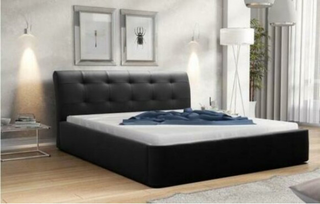 Klassiek bedframe gestoffeerd bed hotel leder textiel bedden stof 180x200cm