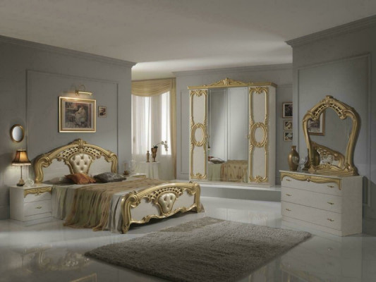 Klassiek bedframe slaapkamerset 3-delig. Bed + 2 nachtkastjes Stijl meubels