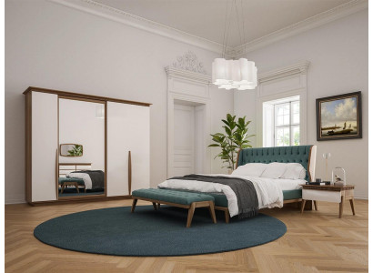 Compleet slaapkamerbed 2x nachtkastjes Moderne kledingkast Bank Nieuw