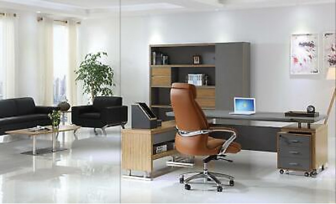 Compleet Set Meubels 2-delig. Bureau Ontwerper Kantoor Werkkamer Stoel