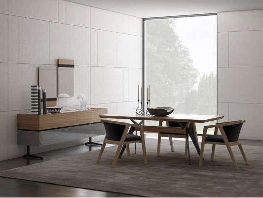 Luxe eetkamerset 8-delig eettafel Compleet stoelen dressoir met 2x spiegel Nieuw