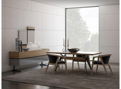 Luxe eetkamerset 8-delig eettafel Compleet stoelen dressoir met 2x spiegel Nieuw