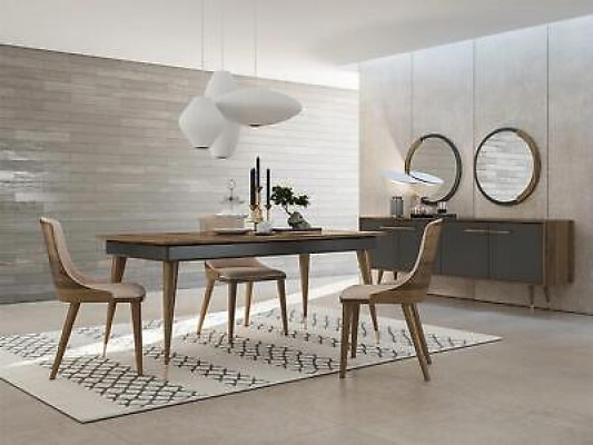 Luxe eetkamerset Eettafel 4x stoelen Luxe dressoir met 2x spiegel Nieuwe set