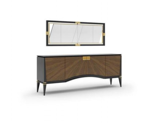 Luxe set eetkamer dressoir met spiegel ontwerp moderne meubels nieuw