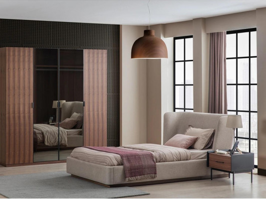 Modern kledingkast slaapkamer design houten kast luxe kast glazen deuren.
