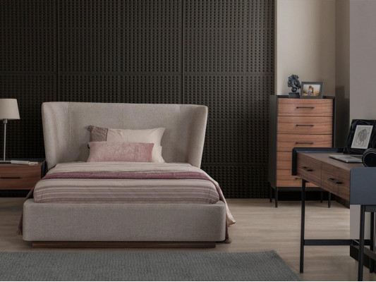 Modern compleet bed luxe nachtkastje slaapkamer set 2-delig houten meubilair