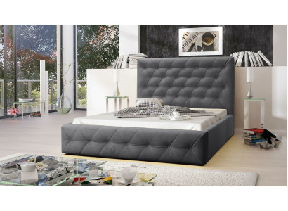 Modern houten designerbed, luxe meubels bedden, nieuw tweepersoonsbed slaapkamer.