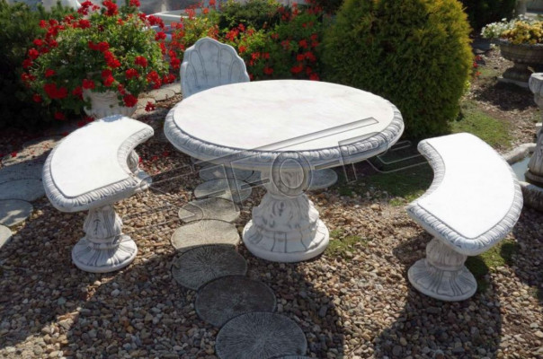 Antieke ridderstijl tafel tuin tafels steen decoratie rond meubels