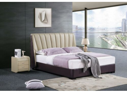 Slaapkamer lederen bed Compleet bed 3-delige set Hotel Sets Nachtkastjes.