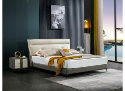 Slaapkamer lederen bed Compleet bed Nachtkastjes 3-delig set Hotel