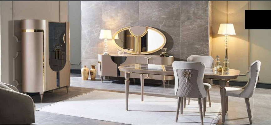 Ontwerp Eetkamerset 8-delig Eettafel Stoel Ladenkast Vitrine Spiegel Eettafels Hout