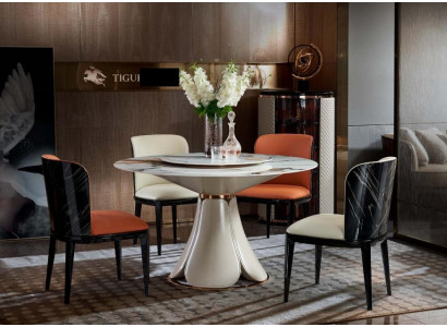 Stoel Leer Melk Hout Nieuw Creatief Modern Design Meubels Luxe Eetkamer
