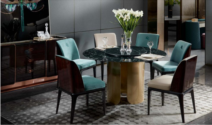 Stoelenset Eetkamer Lichtblauwe Stoel 4x Armstoel Modern Design Meubels Luxe Stoelen
