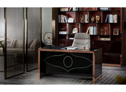 Tafel Stoel Kantoor Schrijftafel Zwart Kantoor Inrichting Meubels Luxe 2 stuks
