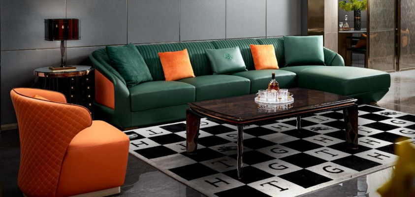 Fauteuil Oranje Luxe Leder Woonkamer Nieuw Creatief Design Modern