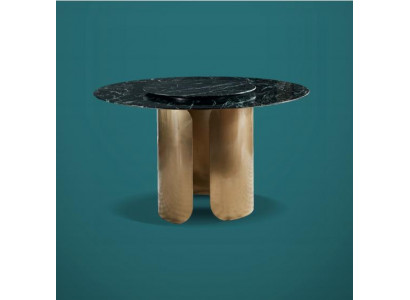 Eettafel Zwart Marmer Eetkamer Roestvrij Staal Ronde Tafel Design Meubels