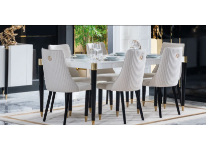 Essen Gruppe Houten Tafel Tafels 7-delige Compleet Set Eettafel 6x Stoelen Eetkamerset