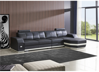 Lederen bank woonlandschap hoekbank design modern L-vormige hoekbank