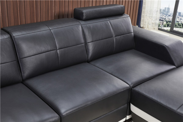 Lederen bank woonlandschap hoekbank design modern L-vormige hoekbank
