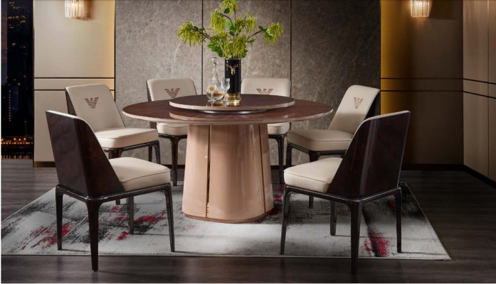 Groep luxe stoelenset Lehn design meubels Luxe eetkamer hout 4x stoelen