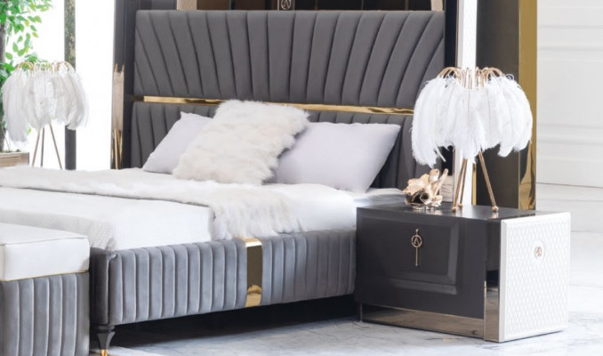 Nachtkastje Bijzettafel Tafel Houten Tafels Slaapkamer Meubels Nachtkastjes Grijs