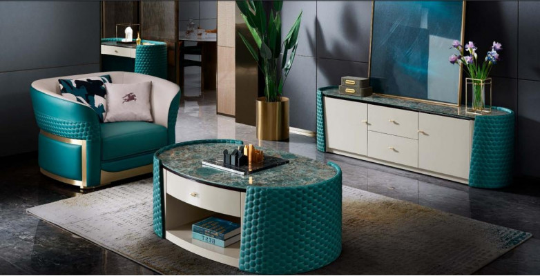 Sideboard Dressoir Kast rtv laagbord Turkoois Onderkast Meubels Woonkamer Nieuw