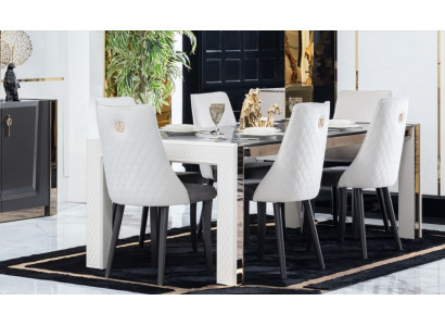Ontwerp Luxe Tafels Eetkamer Italiaanse Meubelen Tafel Armstoel 6x Stoelen Nieuw