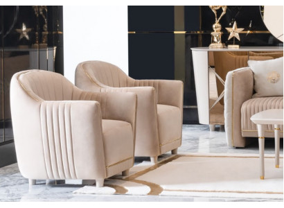 Bank 1-zits bekleding Materiaal Hout Modern Stoel Bekleding Designer Stof Nieuw