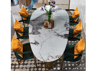 Eettafel marmer roestvrij staal Nieuw Creatief Modern Design Meubilair Luxe