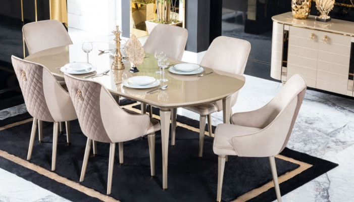 Eetkamerset Tafel 6x stoelen Stoel Compleet Nieuwe Set Eetgroep 7-delig.