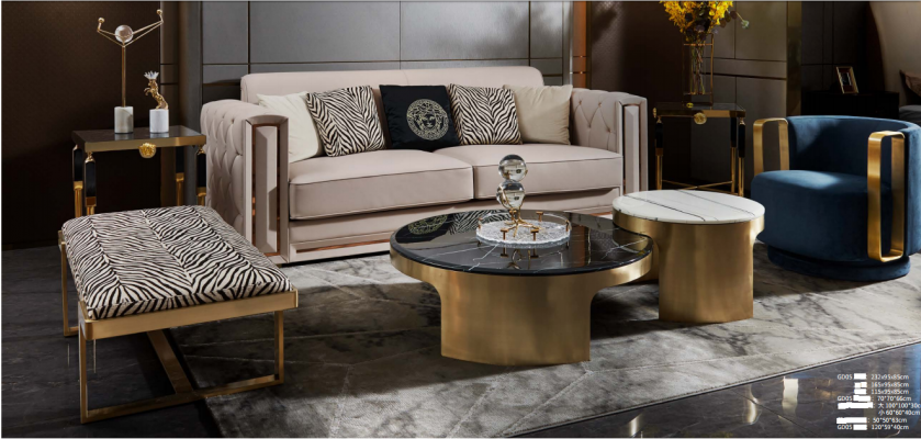 Fauteuil Blauw Luxe Stof Textiel Woonkamer Nieuw Creatief Modern Ontwerp