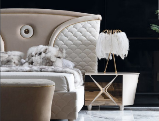 Bed Nachtkastje Kledingkast 6-delige Slaapkamer Set Design Luxe Kruk Modern