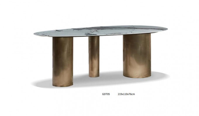 Eettafel marmer roestvrij staal Nieuw Creatief Modern Design Meubilair Luxe