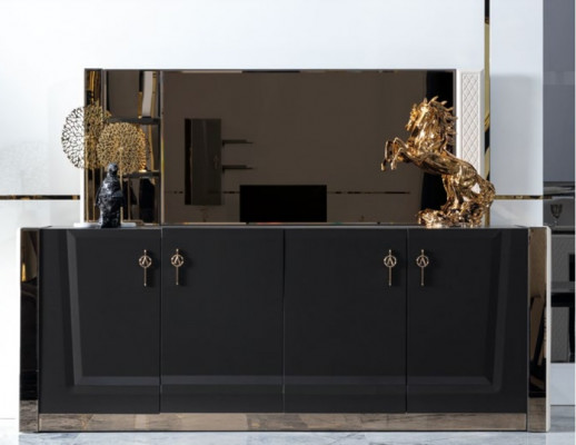 Eetkamerset Tafel 6x Stoel Commode Spiegel Italiaanse Stijl Groep Nieuw